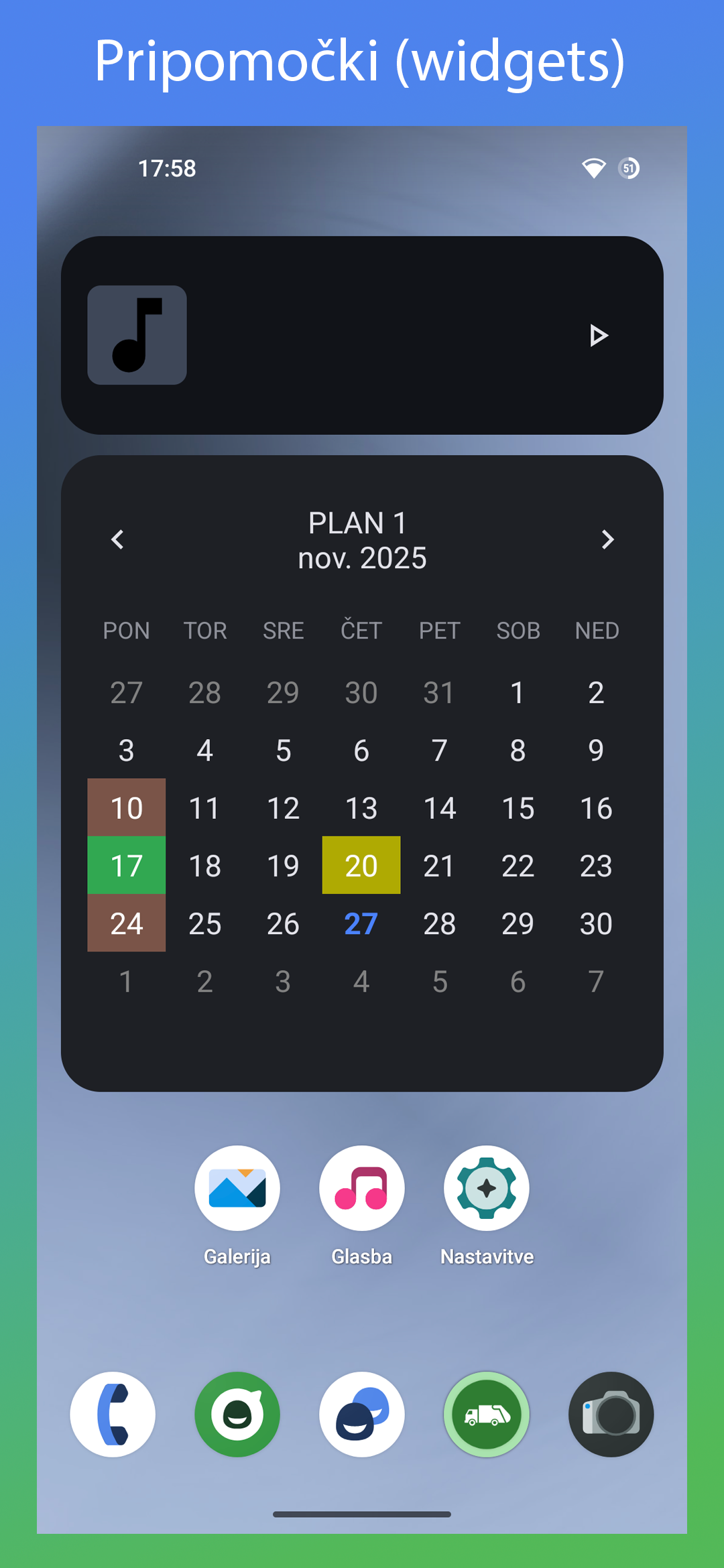 Zaslonski posnetek aplikacije Smetar: Widgets
